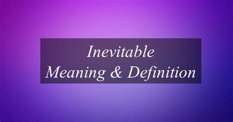 inevitable meaning tagalog